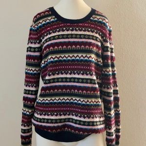 Talbots Fair Isle Beaded Sweater Sz M